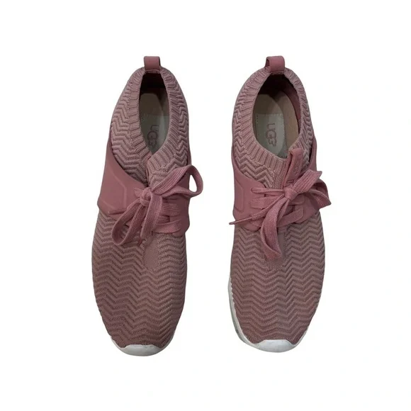 UGG Willows Sneaker Pink Knit Size 7 Lifestyle Sporty Gym Shoe Treadlite - Picture 3 of 11